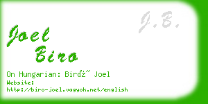 joel biro business card
